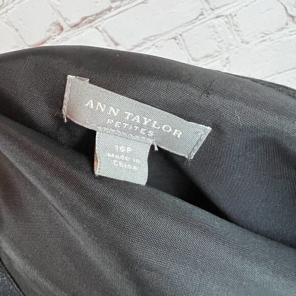 ANN TAYLOR PETITES black embroidered boned corset cotton blend dress size 16P - Picture 7 of 7